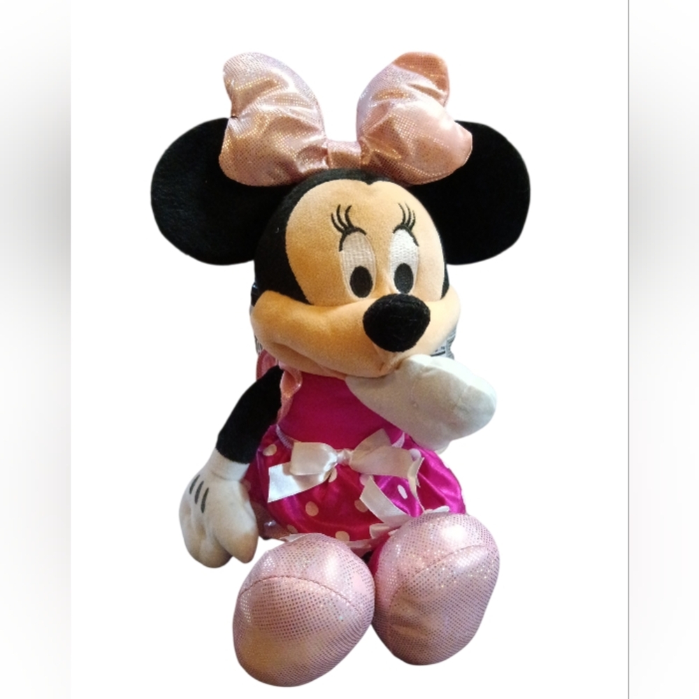 Disney Minnie Mouse 16" Tickled Pink Talking Plush Bow Lights Up (WORKS)